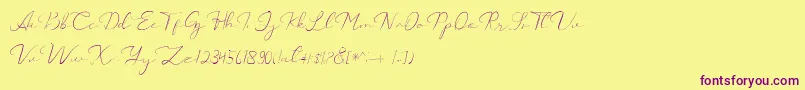 Шрифт Catalan Signature – фиолетовые шрифты на жёлтом фоне