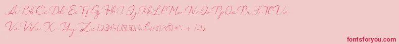 Catalan Signature-Schriftart – Rote Schriften auf rosa Hintergrund