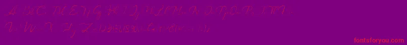 Catalan Signature-Schriftart – Rote Schriften auf violettem Hintergrund