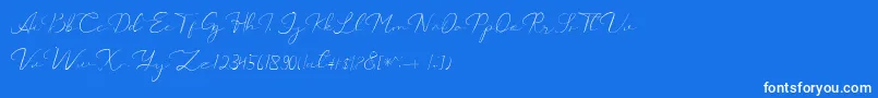 Catalan Signature-fontti – valkoiset fontit sinisellä taustalla