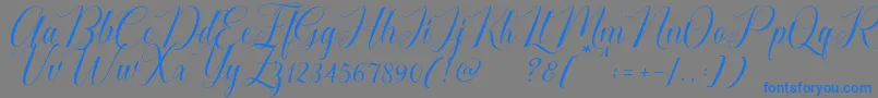 Шрифт Cataline Script – синие шрифты на сером фоне