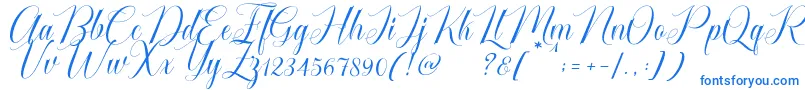 Police Cataline Script – polices bleues sur fond blanc