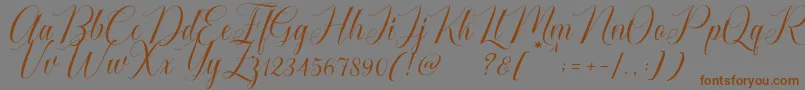 Cataline Script-Schriftart – Braune Schriften auf grauem Hintergrund