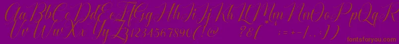 Police Cataline Script – polices brunes sur fond violet