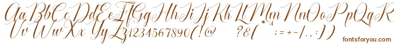 Cataline Script-fontti – ruskeat fontit valkoisella taustalla