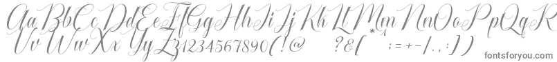 Cataline Script-Schriftart – Graue Schriften auf weißem Hintergrund