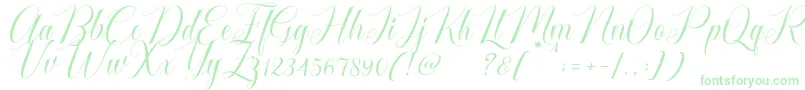 Fonte Cataline Script – fontes verdes em um fundo branco