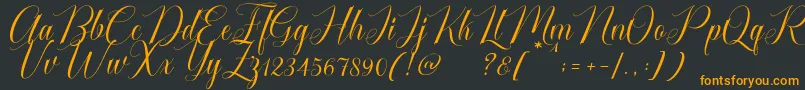 Cataline Script-fontti – oranssit fontit mustalla taustalla