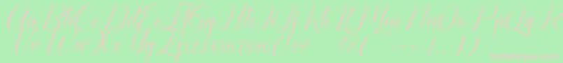 Fonte Cataline Script – fontes rosa em um fundo verde