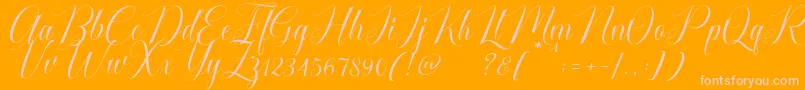 Fonte Cataline Script – fontes rosa em um fundo laranja