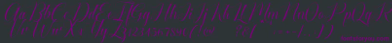 Fonte Cataline Script – fontes roxas em um fundo preto