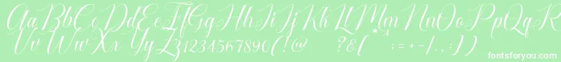 fuente Cataline Script – Fuentes Blancas Sobre Fondo Verde