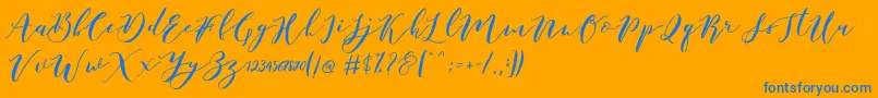 fuente Catandra Brush Script – Fuentes Azules Sobre Fondo Naranja