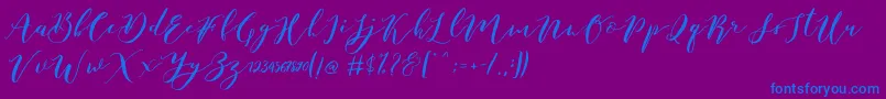 Catandra Brush Script Font – Blue Fonts on Purple Background