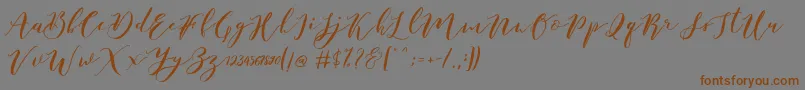 Lisätietoja Catandra Brush Script-fontista Catandra Brush Script-fontti – ruskeat fontit harmaalla taustalla