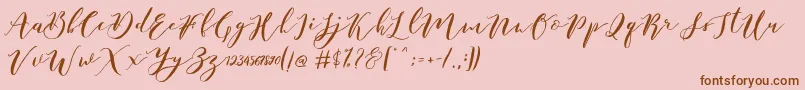 Catandra Brush Script-Schriftart – Braune Schriften auf rosa Hintergrund