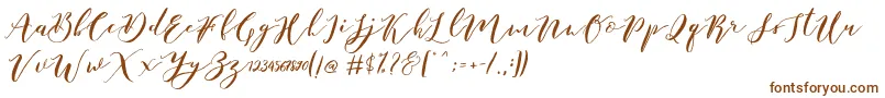 フォントCatandra Brush Script – 白い背景に茶色のフォント