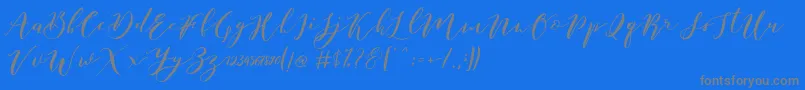 Catandra Brush Script Font – Gray Fonts on Blue Background