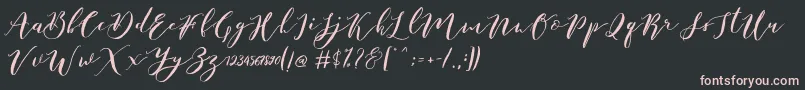 Fonte Catandra Brush Script – fontes rosa em um fundo preto