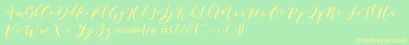 Шрифт Catandra Brush Script – жёлтые шрифты на зелёном фоне