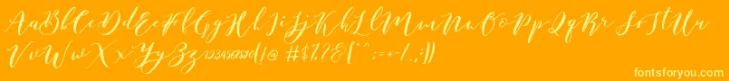 fuente Catandra Brush Script – Fuentes Amarillas Sobre Fondo Naranja