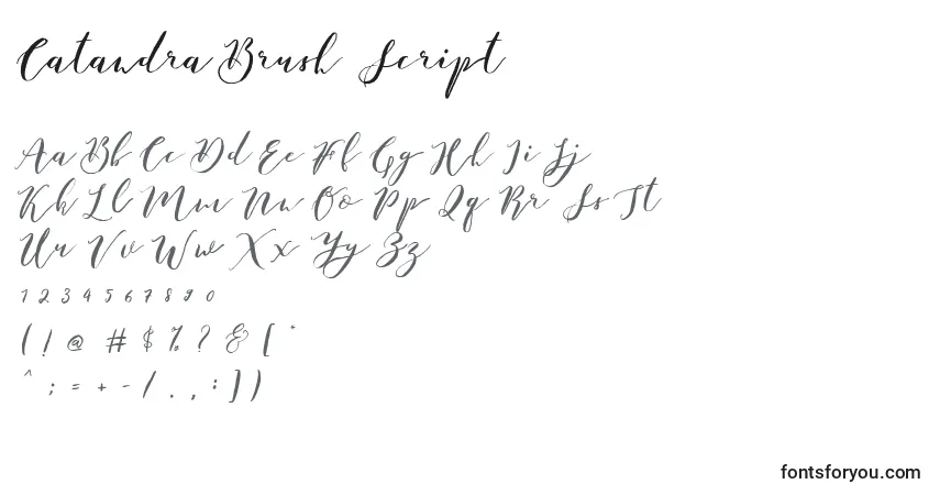 Schriftart Catandra Brush Script (122977) – Alphabet, Zahlen, spezielle Symbole