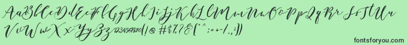 Catandra Brush Script-Schriftart – Schwarze Schriften auf grünem Hintergrund