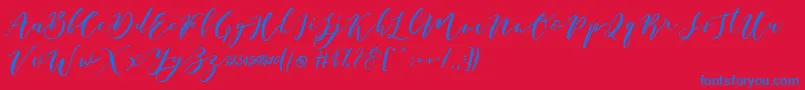 Шрифт Catandra Brush Script – синие шрифты на красном фоне