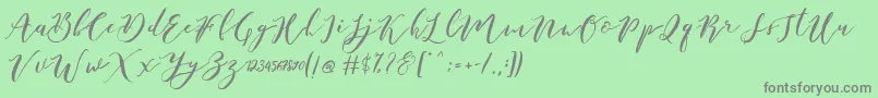 Catandra Brush Script-Schriftart – Graue Schriften auf grünem Hintergrund