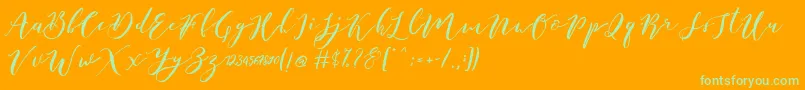 Police Catandra Brush Script – polices vertes sur fond orange