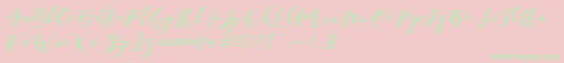 Catandra Brush Script-Schriftart – Grüne Schriften auf rosa Hintergrund