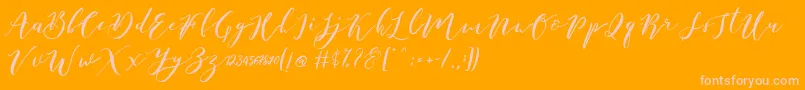 フォントCatandra Brush Script – オレンジの背景にピンクのフォント