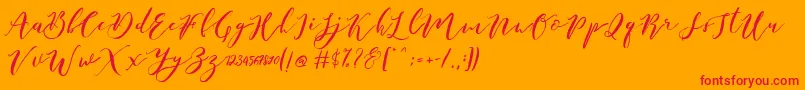 fuente Catandra Brush Script – Fuentes Rojas Sobre Fondo Naranja