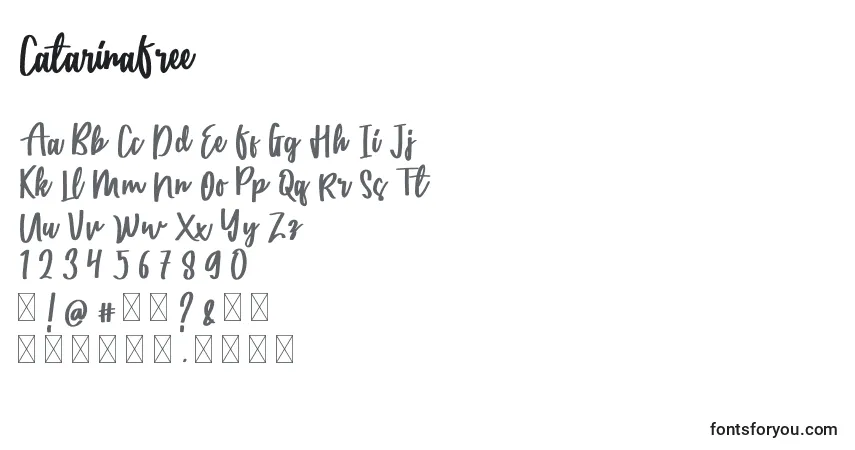 A fonte CatarinaFree – alfabeto, números, caracteres especiais