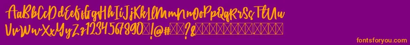 CatarinaFree Font – Orange Fonts on Purple Background