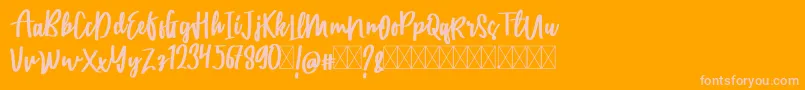 CatarinaFree-Schriftart – Rosa Schriften auf orangefarbenem Hintergrund