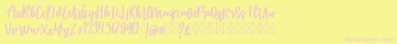 CatarinaFree-Schriftart – Rosa Schriften auf gelbem Hintergrund