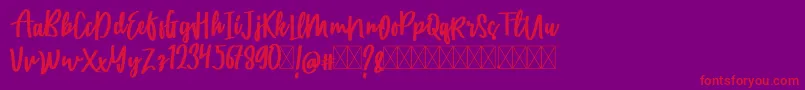 CatarinaFree Font – Red Fonts on Purple Background