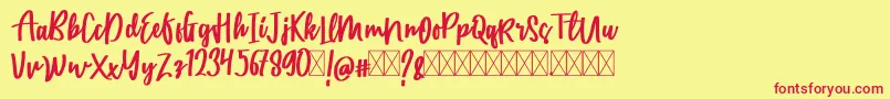 CatarinaFree Font – Red Fonts on Yellow Background