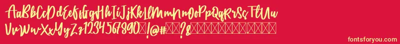 CatarinaFree Font – Yellow Fonts on Red Background