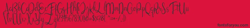 Cathallina Font – Black Fonts on Red Background