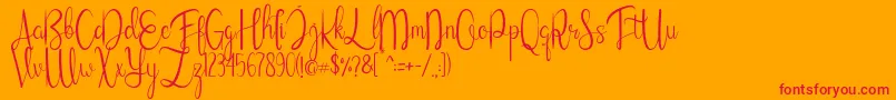 Cathallina Font – Red Fonts on Orange Background