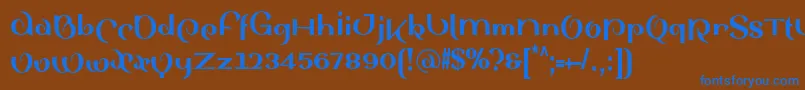 SinahsansLtBlackcondensed Font – Blue Fonts on Brown Background