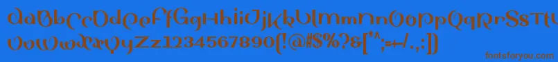 SinahsansLtBlackcondensed Font – Brown Fonts on Blue Background