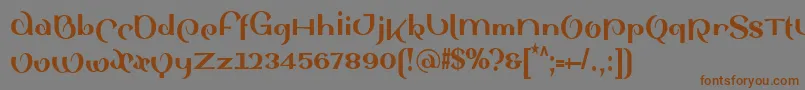 フォントSinahsansLtBlackcondensed – 茶色の文字が灰色の背景にあります。