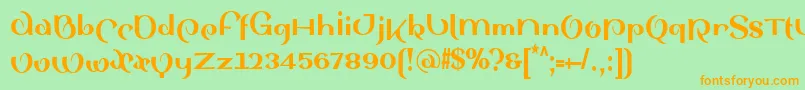 SinahsansLtBlackcondensed Font – Orange Fonts on Green Background