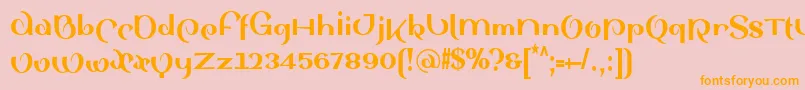 フォントSinahsansLtBlackcondensed – オレンジの文字がピンクの背景にあります。