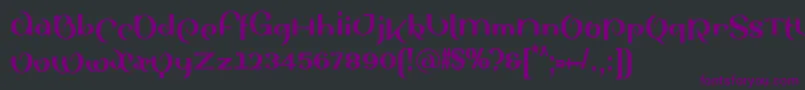 Czcionka SinahsansLtBlackcondensed – fioletowe czcionki na czarnym tle
