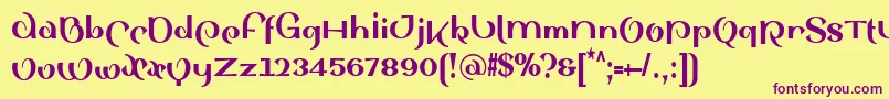 SinahsansLtBlackcondensed Font – Purple Fonts on Yellow Background