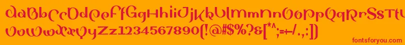 SinahsansLtBlackcondensed Font – Red Fonts on Orange Background